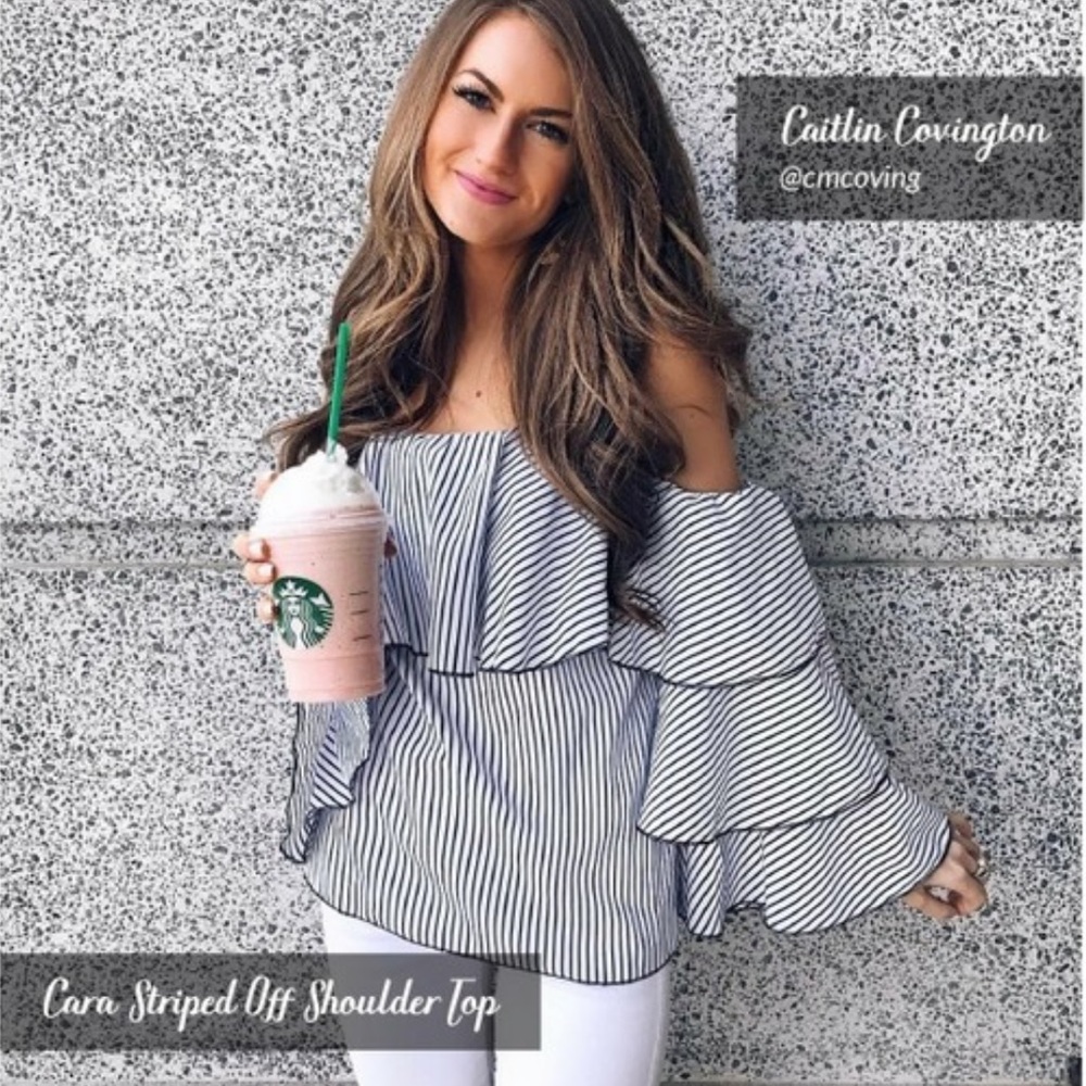 Cara Striped Off the Shoulder Top